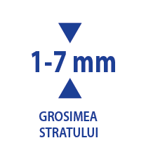grosimea stratului: 1-7 mm